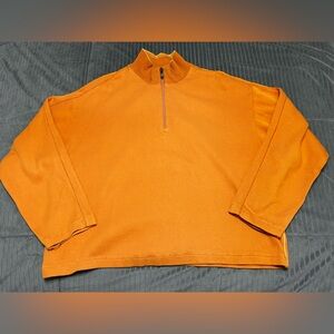 Tommy Bahama Pullover Men Medium Orange 1/4 Zip Golf Cotton Sweater Performance